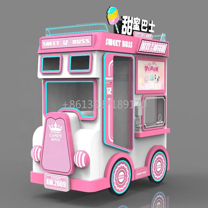 New Automatic Cotton Candy Vending Machine for Sale Smart Frozen Yogurt Vending Machine Mobile Cart