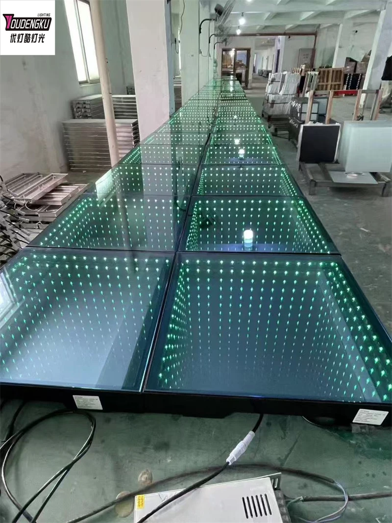 18 قطعة RGB ثلاثية الأبعاد تأثير DMX 512 Led اللاسلكية أرضية الرقص مرحلة الزفاف Led أرضية الرقص النادي الليلي الرقص Led الطابق