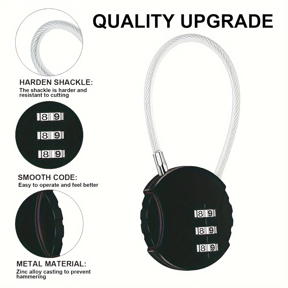 Mini Combination Padlock Resettable Luggage Locks Outdoor Waterproof Padlock Suitcase Gate Pad Lock Combo Gym Locker for Storage view 5
