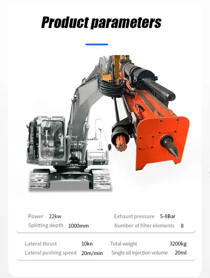 Rock Breaking Machine Durable Customized with Heavy Rock Breaking Power Integrated Drilling Machine for Slope Rock Removal
