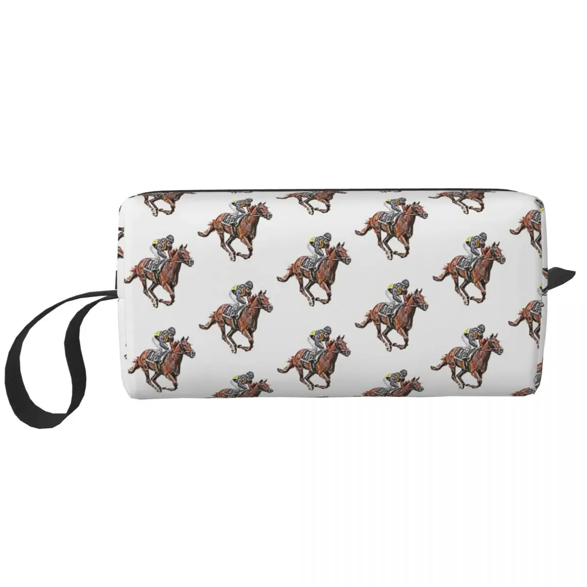 Horse Racing Makeup Bag Cosmetic Organizer Storage Dopp Kit Toiletry Cosmetic Bag for Women Beauty Travel Pencil Case