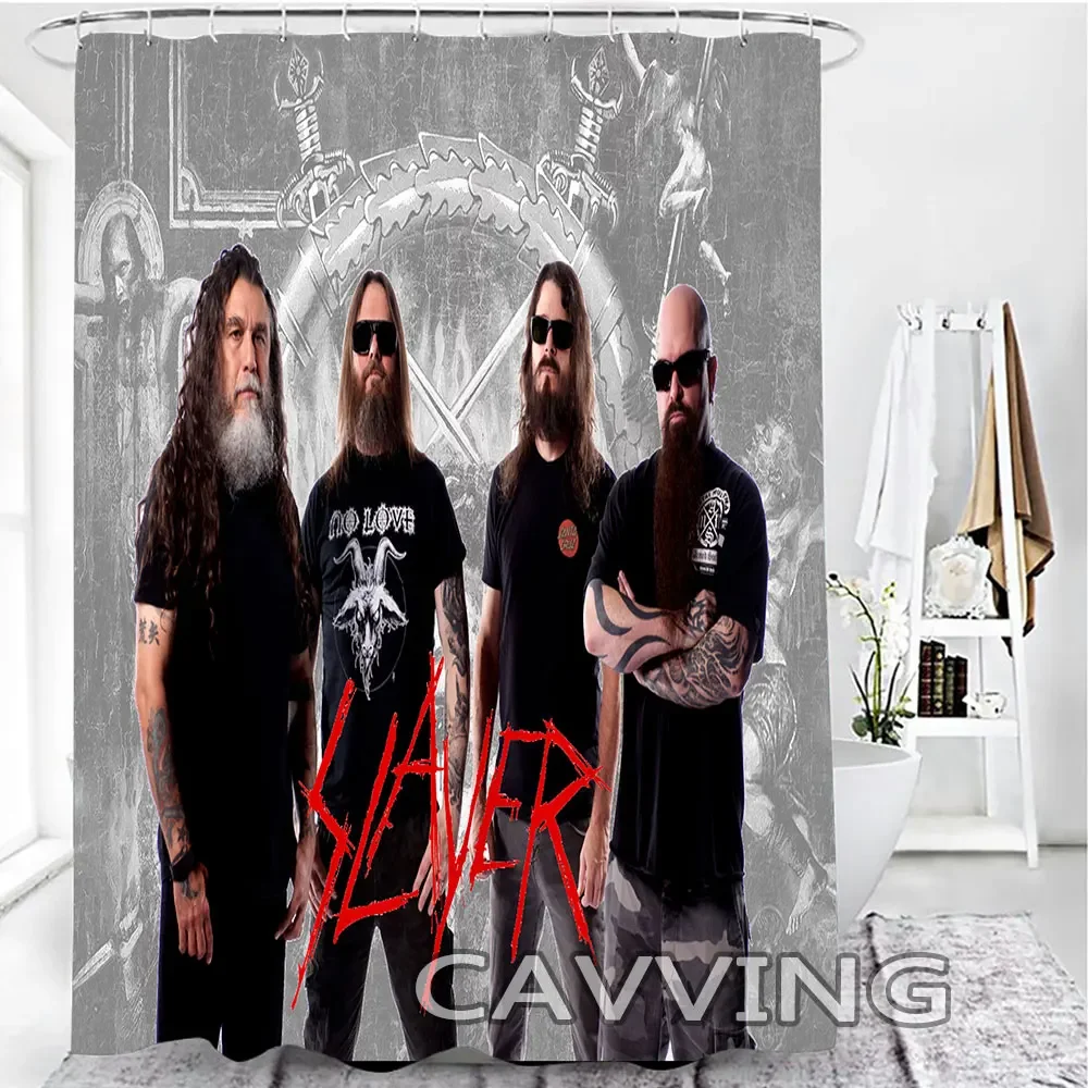 Slayer Rock Band 3D Print Shower Curtain Waterproof Bathroom Curtain Anti-slip Bath Mat Set Toilet Rugs Carpet