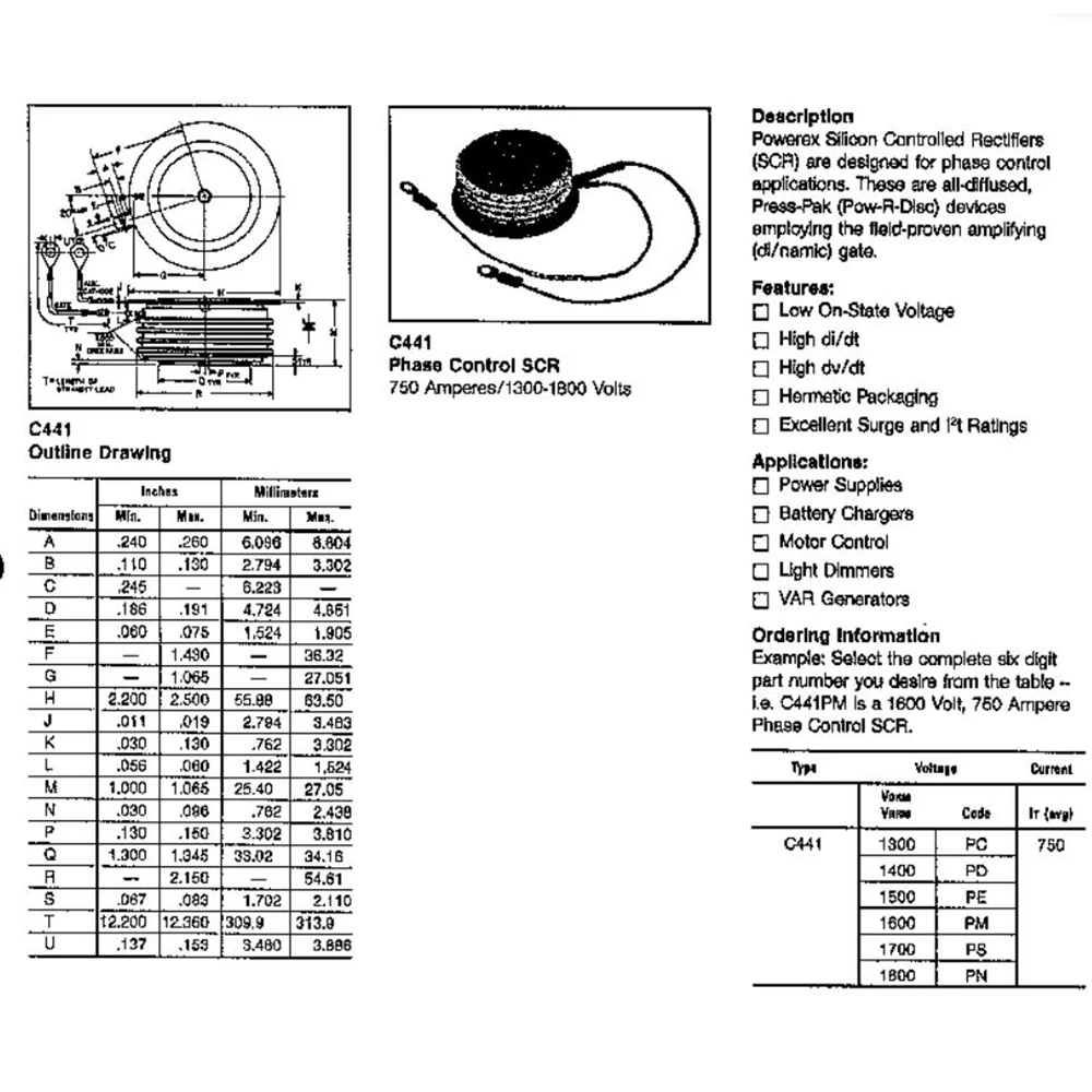 C441P C441Q C441R C441S C441T C441U C441P1 C441Q1 C441R1 C441S1 C441T1 C441U1 New thyristor