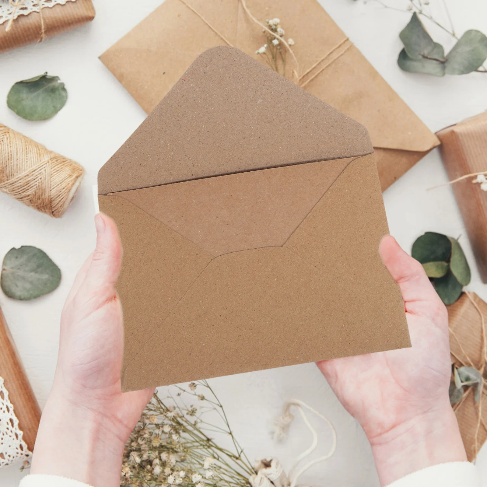 

120 Pcs Envelope Stationery Set Invited Blank Cards for Crafts Wedding Brown Invitations Kraft Paper