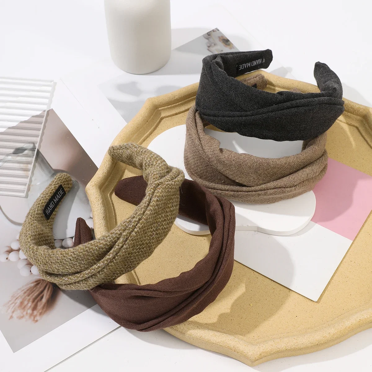 1 قطعة عقال واسعة الموضة أنيقة الشعر هوب هيرباند الخريف الشتاء سيدة عادية التسوق السفر خوذة الملحقات #3