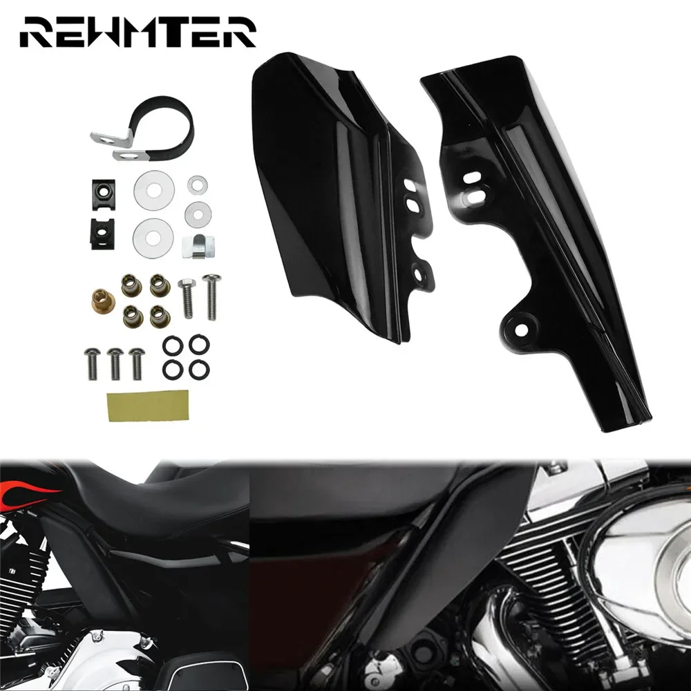 

Motorcycle Black Mid Frame Air Deflector Heat Shield ABS For Harley Touring 2001-2008 Road Electra Street Glide Road King FLHR