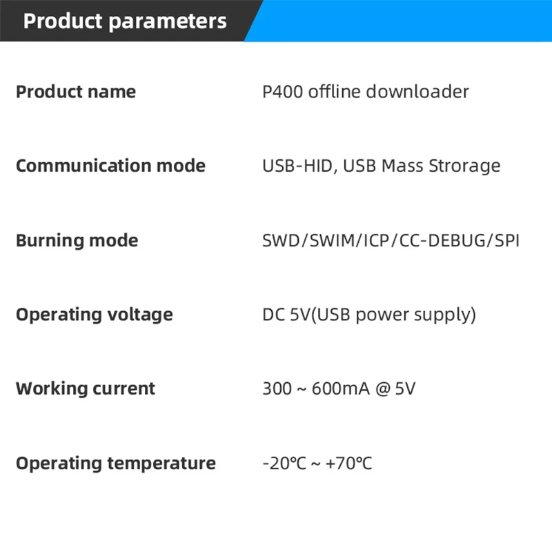 ALIENTEK P400 Offline Downloader Programmer Four way Downloader STM32 STM8 4.3-inch touch screen Offline Programming Algorithm