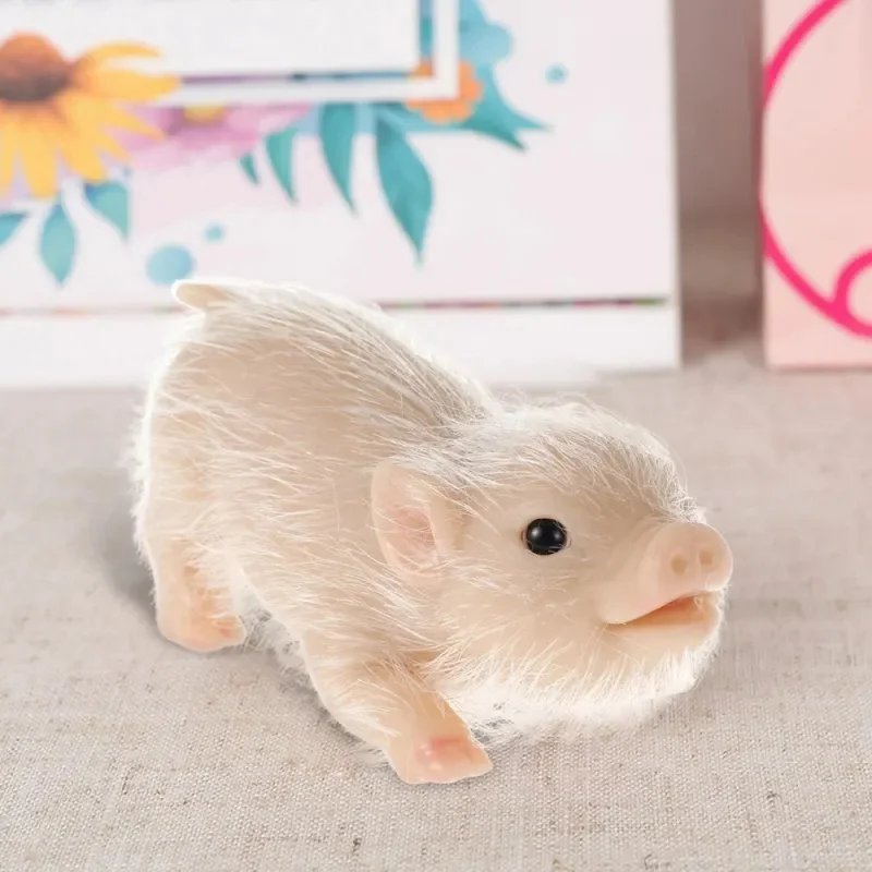 Simulation Pig Doll Pendant Soft Silicone Pig Doll Toy Body Hairy Pig Ornaments for Girls Boys Christmas Gifts Home Decoration