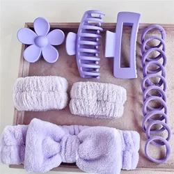 16-Piece Women's bow Headband Velvet large ring matte matte Grip Clip Pink Series Blue Series Black Series Styling Tools set SPA