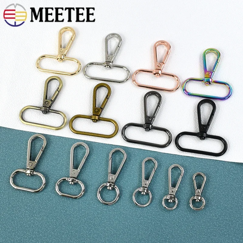 

30Pcs 8-50mm Metal Swivel Lobster Buckle Bag Strap Hook Clasp Collar Belt Backpack Webbing Connector Buckles DIY Accessories