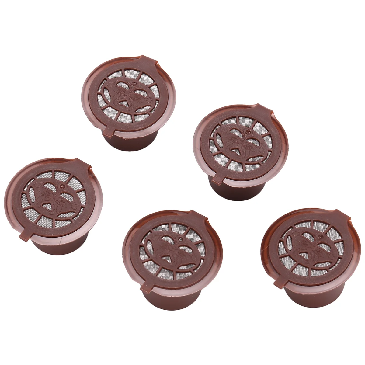 5/Pcs Stainless Steel Filter Reusable Coffee Capsules for Machines(B)