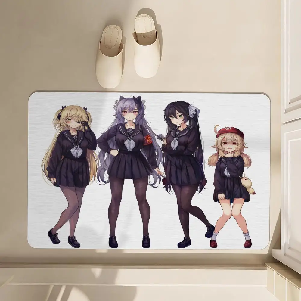 

Genshin Impact Floor Mat Soft Diatom Bathroom Absorbent Floor Mat, Toilet Of The Bathroom, Household Floor Mat, Door Mat Carpet