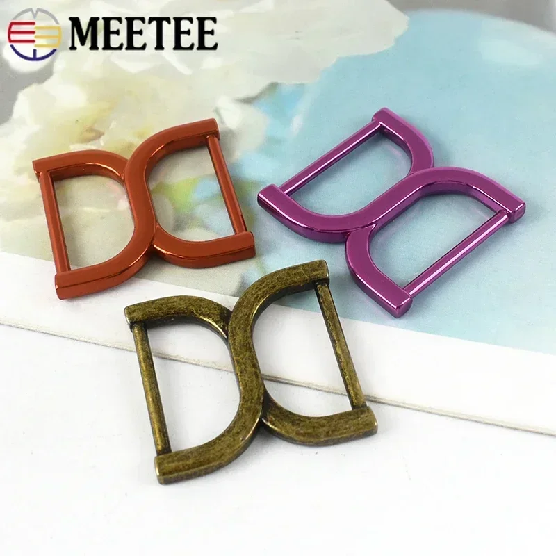 5/10Pcs Meetee 25mm Metal Ring Buckles Bag Belt Connector Clasp Webbing Strap Garment Loop Button Hook DIY Hardware Accessories