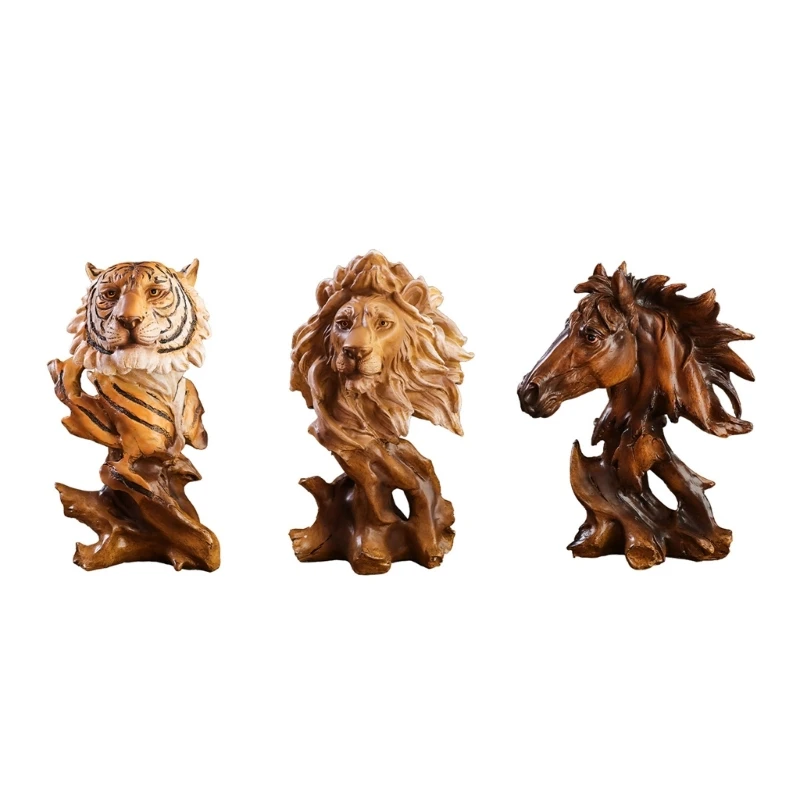 

Wildlife Desk Resin Lion Statue Sculpture Delicate Craft for Study Room Fine Craftsmanships Sculpture Decorations