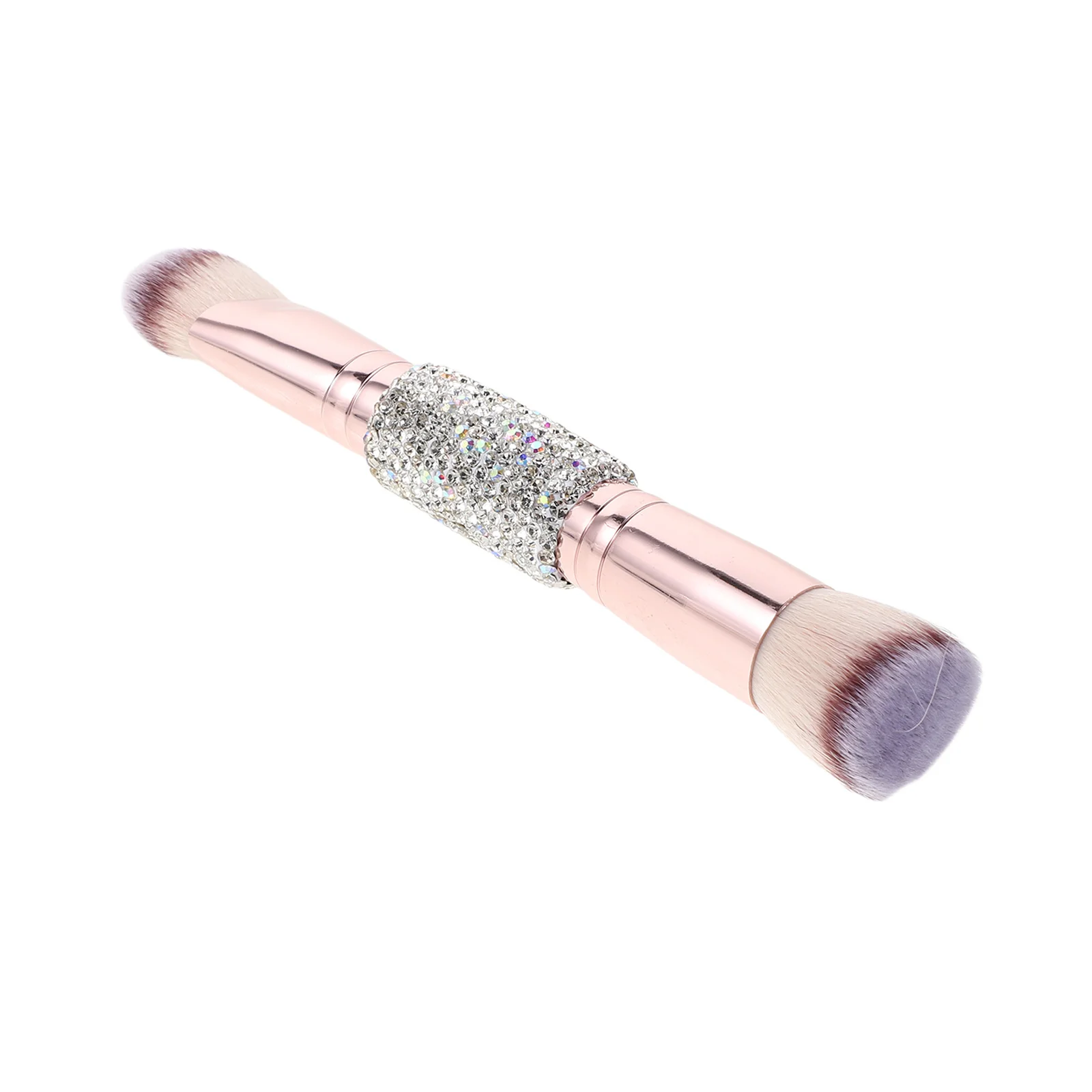

Professional Dual Ended Foundation Brush Rhinestone Studded Handle for Blush Powder Contour Cream Liquid Makeup Sensitive Skin