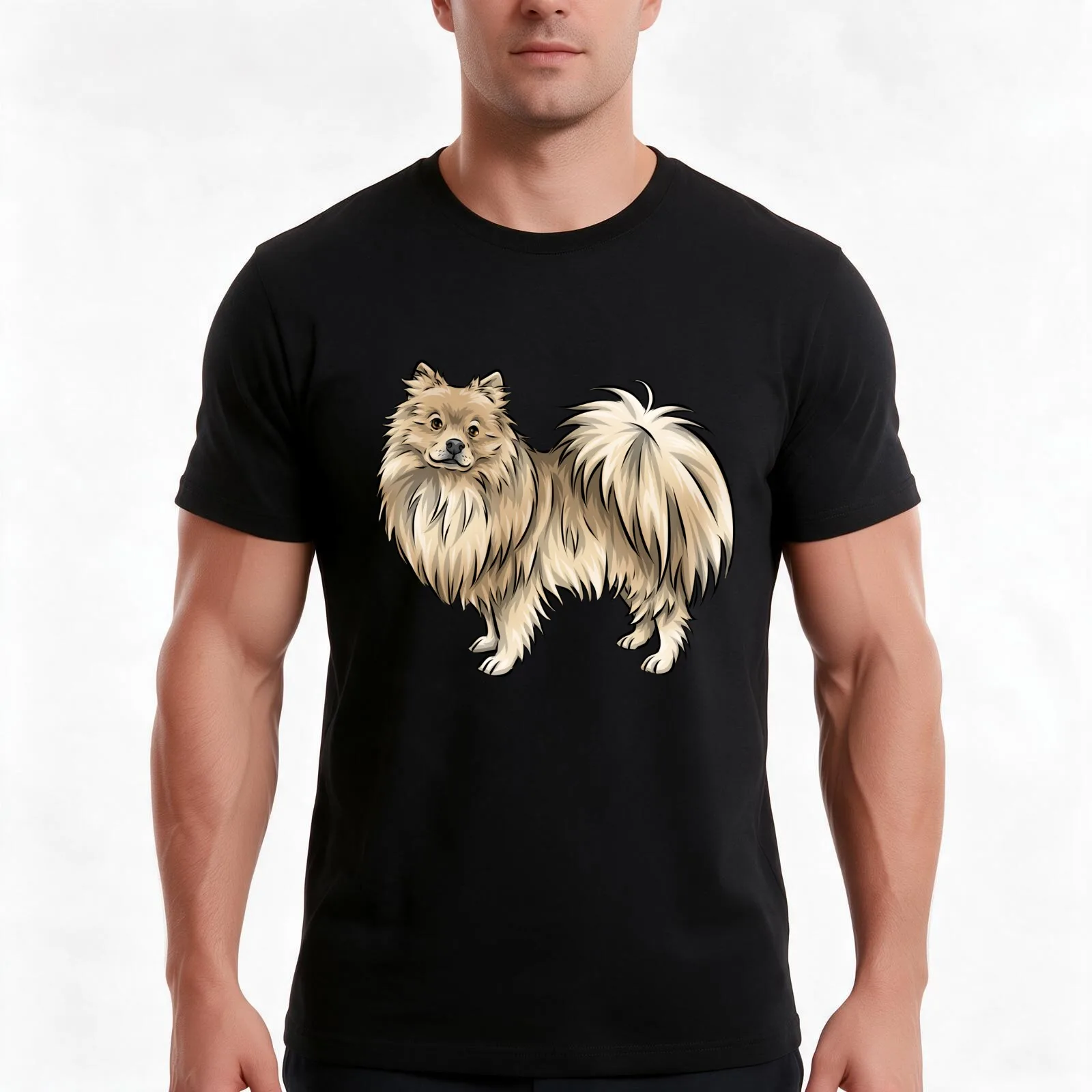 Cute German Spitz Klein | Cute Cartoon Dog Artwork T-Shirt Summer Casual Cotton Tee Oversized Streetwear Tops 100% Cotton