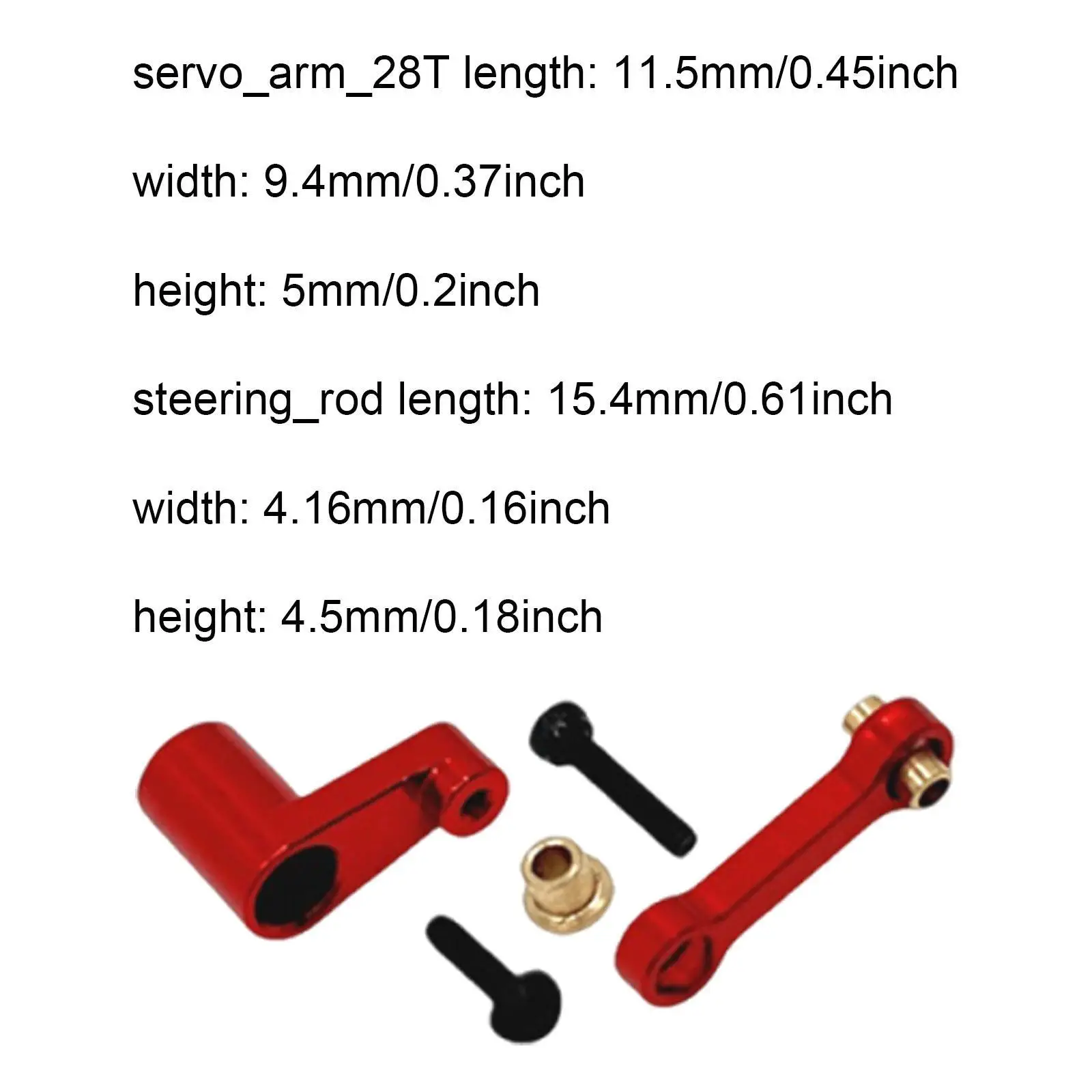 Heavy Duty RC Car Servo Arm 28T Aluminum Steering Rod Portable Professional Spare Part for 1/24 Scale Micro-b RC Upgrade