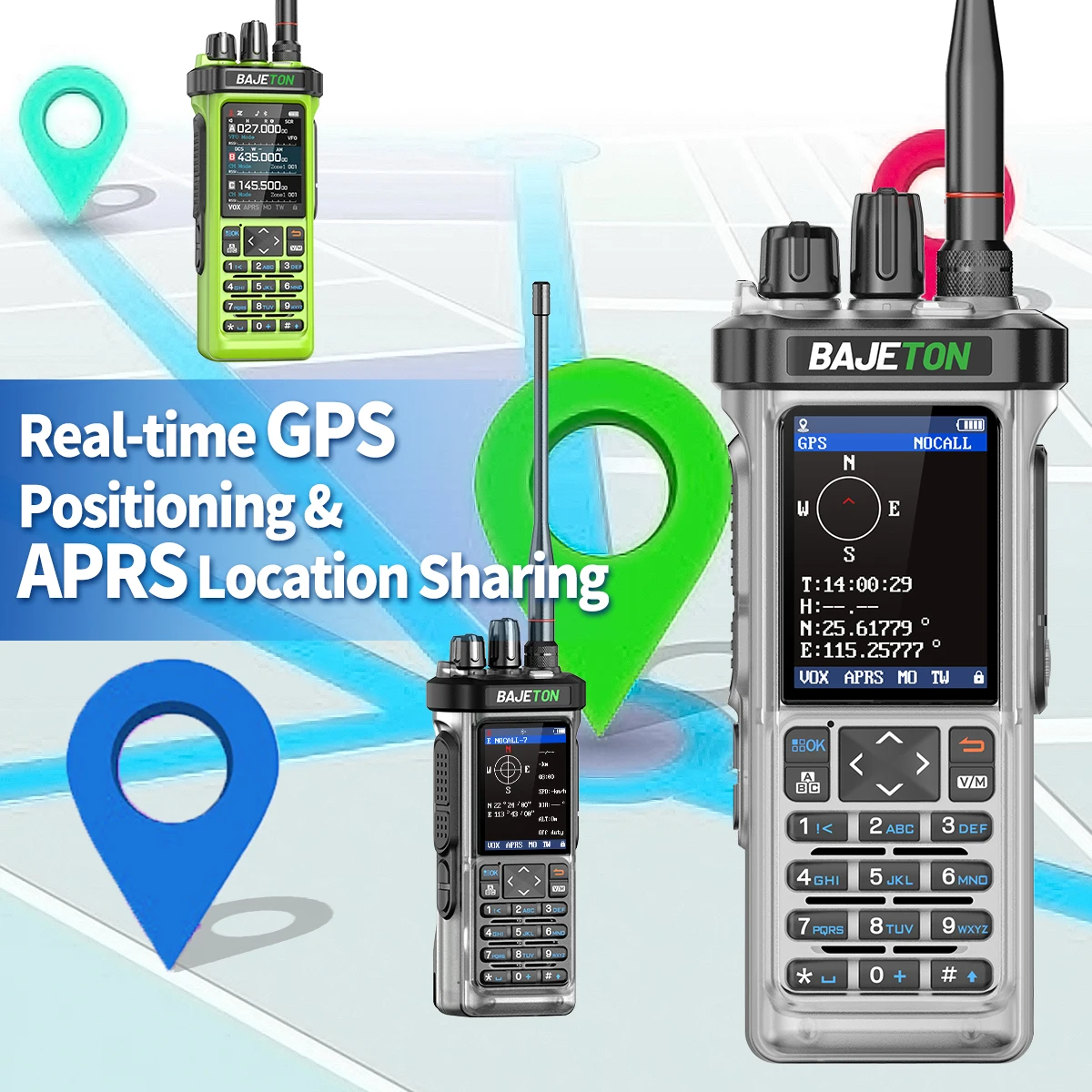 BAJETON BJ-9000 Walkie Talkie APRS/GPS 10W CB Cross Band Bluetooth APP Programming Long Range VOX For RT-950 RT-950PRO Ham Radio