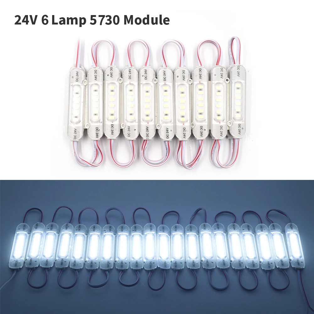 20 PCS 5050/5730/2835 SMD 3LED 6LED Injection LED Module 12V 24V DC IP67 Waterproof Outdoor Led Back Light Module RGB Blue Pink