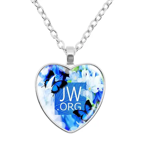 Jw. Org Romantic Flower Jehovah's Witness Heart Pendant Necklace Give Men's And Women's Necklaces Jewelry