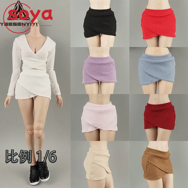 1/6 مقياس الإناث قطاع عبر طوق تنورة قصيرة الملابس نموذج صالح 12 ''ورل بوكس AT203 الجندي عمل الشكل الجسم الدمى #2