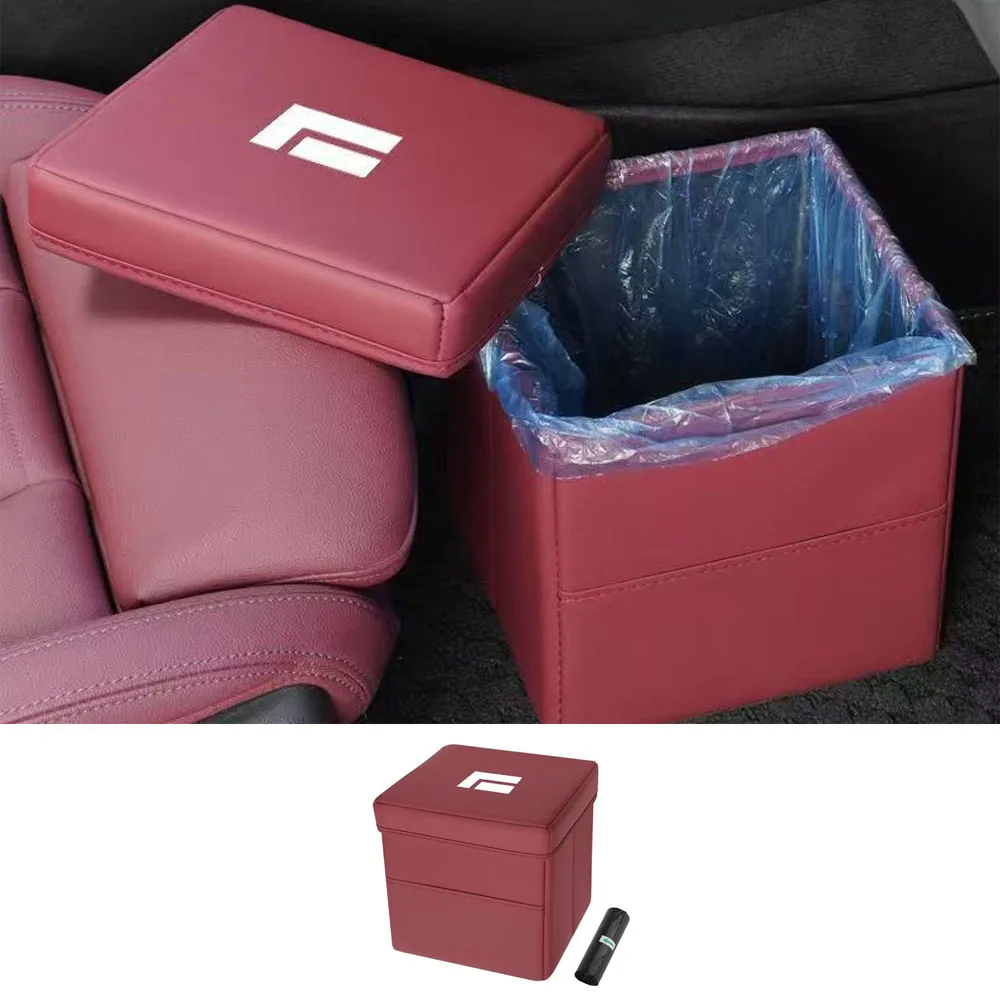 

Car Trash Can Foldable Storage Box With Lid Car Interior Fit For 2024 2025 BAIC JISHI Polestones 01 ROX 01