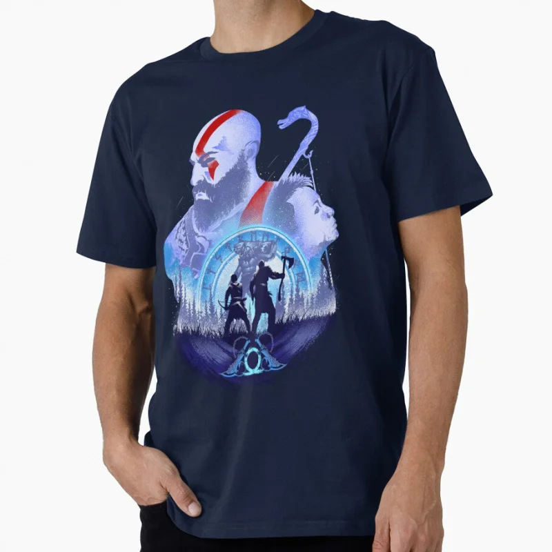 

Kratos and Atreus Adventure v2 God Of War Spartan Graphic Tee Norse mythology Videogame Gift t shirt for man All size top S-6XL