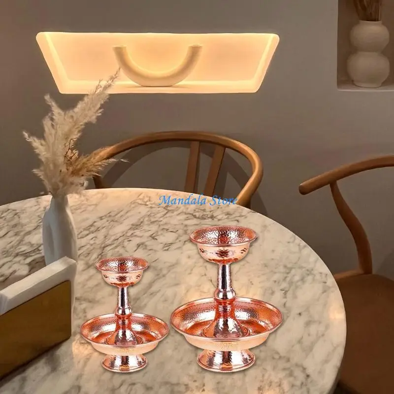 

U2JC Traditional Tibetan Copper Offering Bowl Worship Water Cup for Buddhist Practice