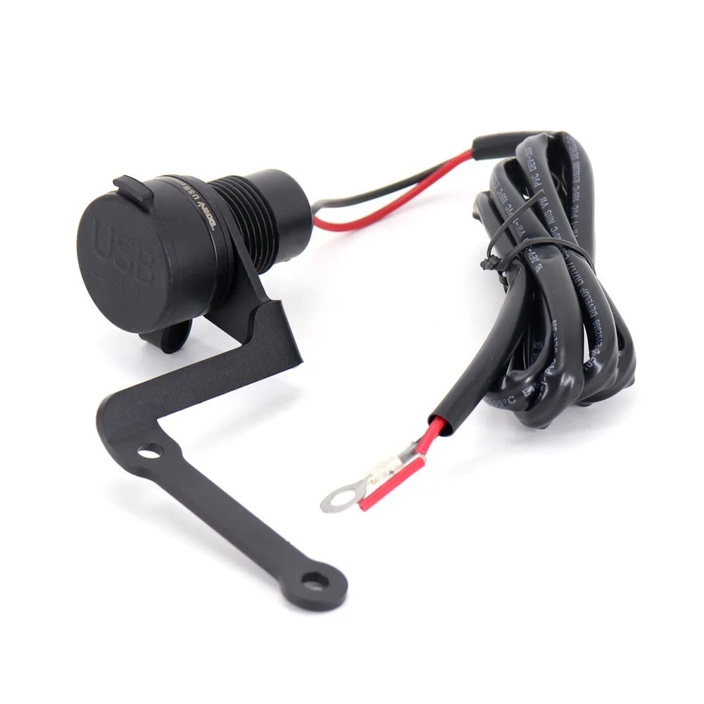 Motorcycle Black Waterproof Dual USB Charging Adapter Accessory Suitable For Honda REBEL CM1100