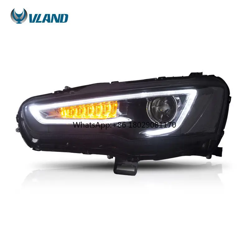 Headlights LED Sequential Turn Signal & Demon Eyes Headlamp 2008-2017 For Mitsubishi Galant/Lancer Audi A5 Style Auto Part