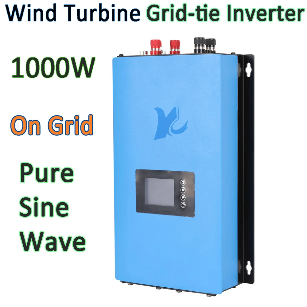 

1000W Pure Sine Wave Wind Grid Tie Inverter With Limiter Sensor Dump Load 22-65VDC 45V 90V For 24V 48V AC Wind Turbine Generator