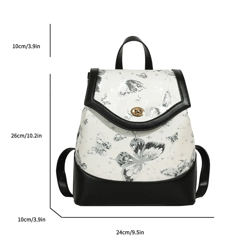 Female Backpack Butterfly Print Bags for Women Trend 2024 Waterproof Aesthetic Backpack Designer Luxury Bag Shoulder Satchels