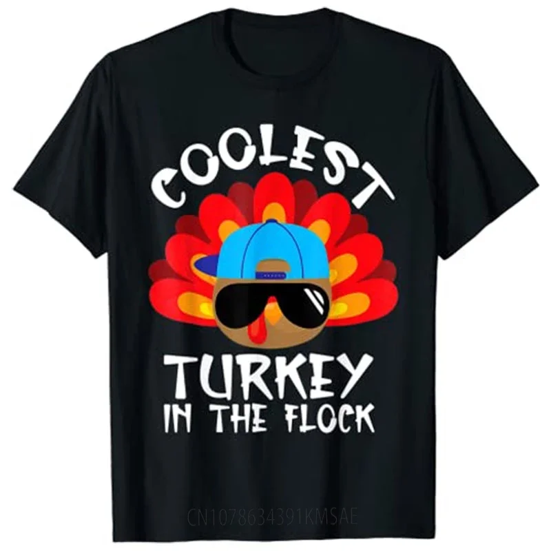 Coolest Turkey In The Flock Thanksgiving Boys Kids Toddler T-Shirt Customized Products