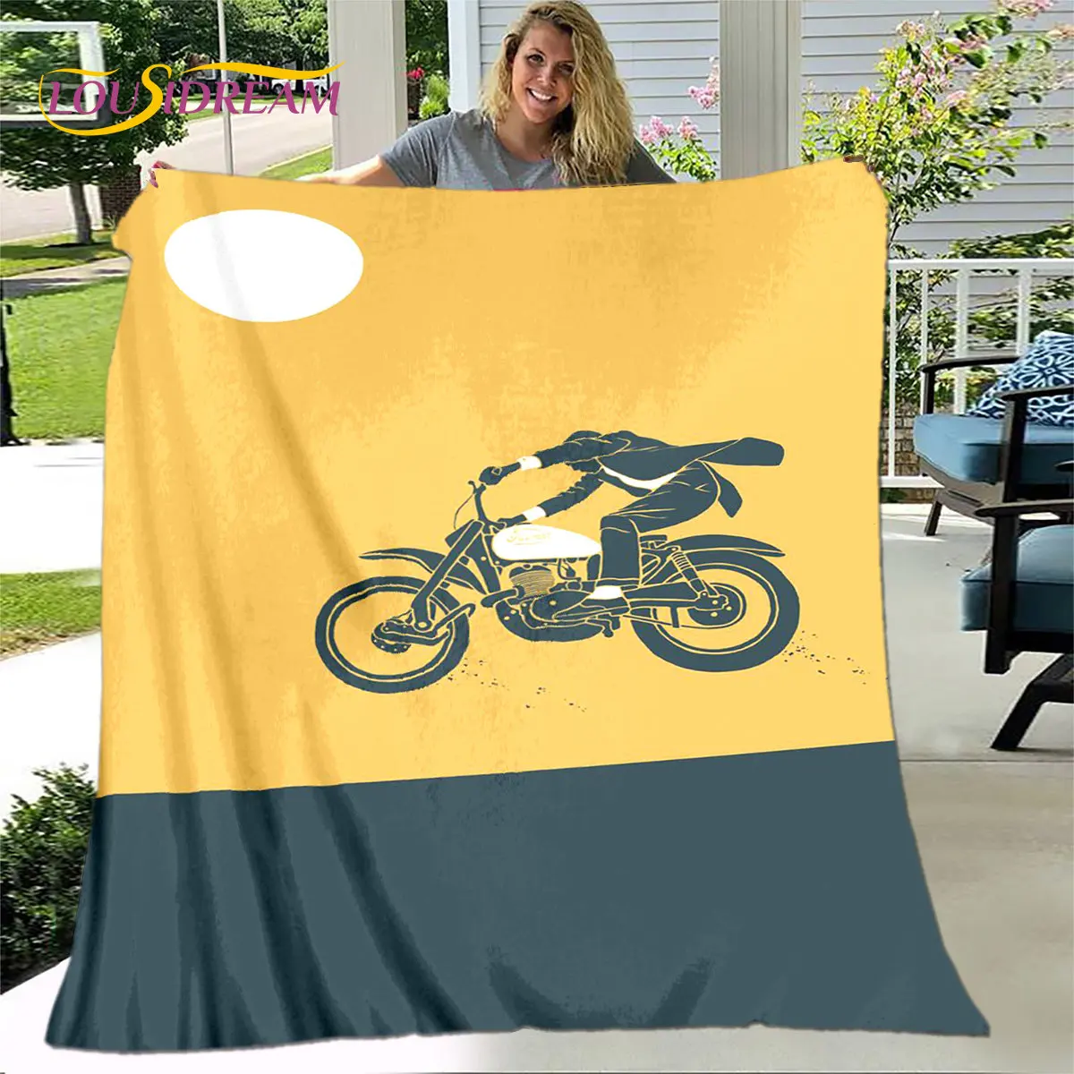 

Retro Vintage Motorcycle skull Soft Plush Blanket,Flannel Blanket Throw Blanket for Living Room Bedroom Bed Sofa Picnic Cover
