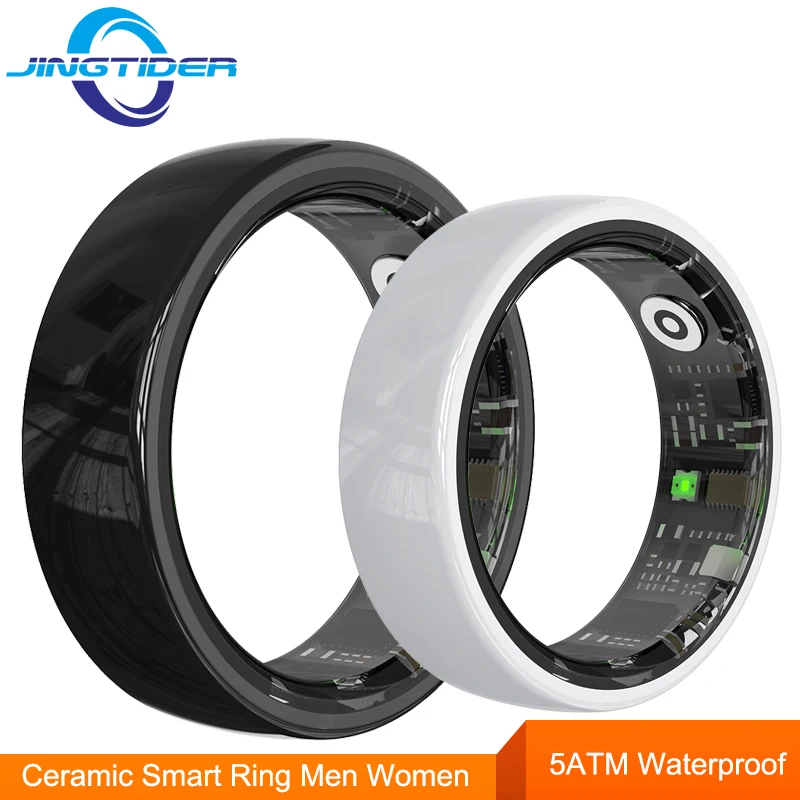 

R12 Ceramic Men Women Smart Ring Lightweight Fitness Tracker 5ATM Waterproof HRV Heart Rate Blood Oxygen Intelligent Couple Ring