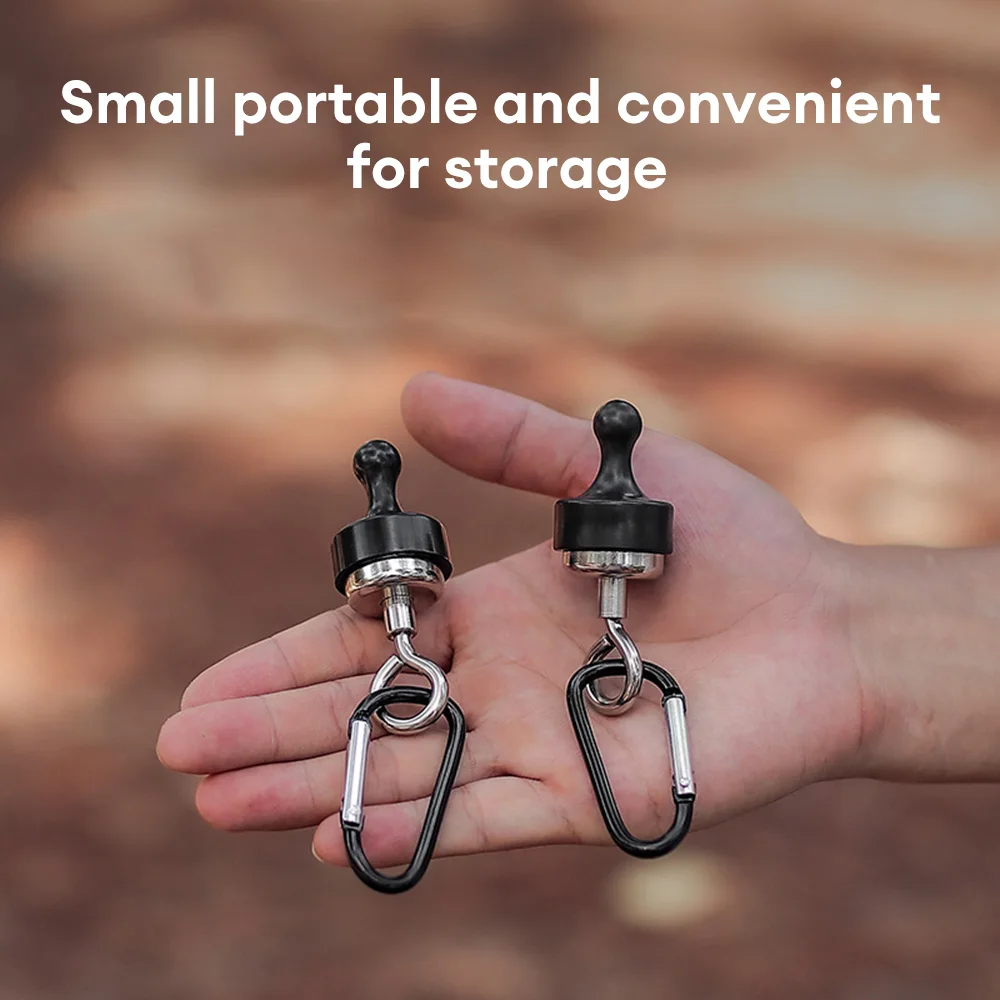 Magnetic Hooks for Canopy Magnet Clip Hanger with Carabiner for Camping Heavy Duty Earth Magnets Tents Swivel Snap