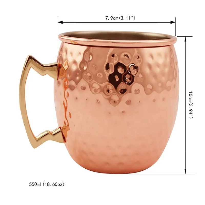 18 oz -- 540ml Barrel Shape Copper Plating Moscow Mule  Mug Coffee Mugs Cup