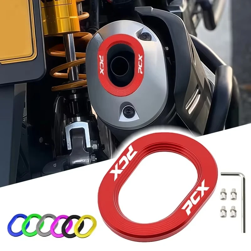 For Honda PCX160 PCX 160 PCX125 2021-2024 2025 Motorcycle CNC Exhaust Pipe Protection Guard Cover Port Protective Accessories