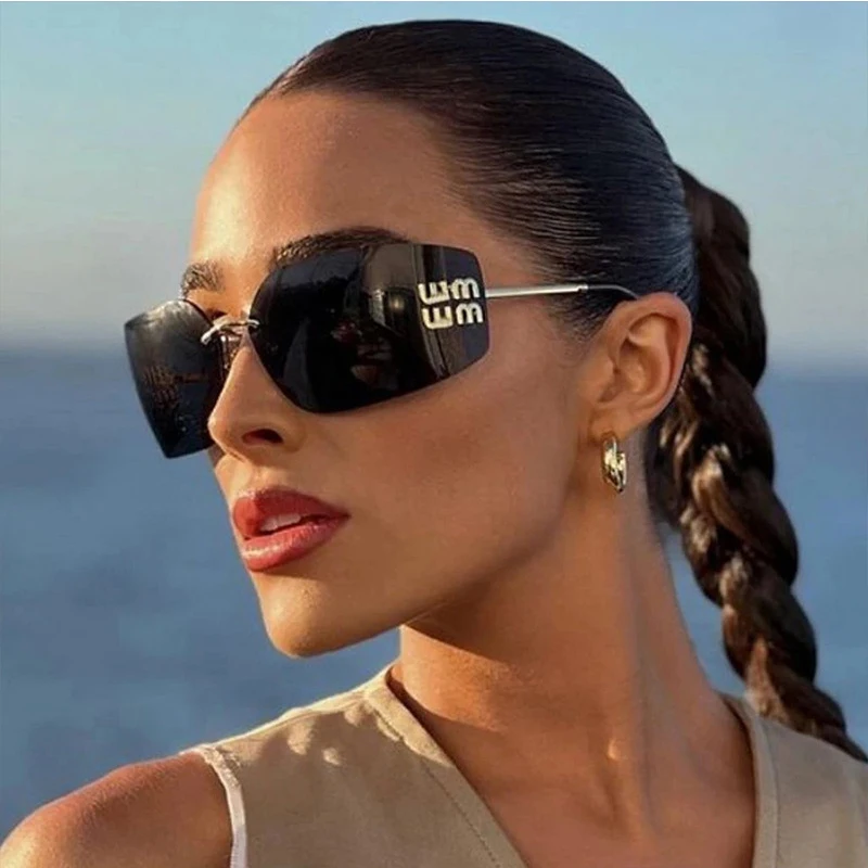 

SORVINO Rimless Square Y2K Sunglasses Women Fashion Brand Designer Gradient Metal Cutting Sun Glasses Trendy Shade Eyewear UV400