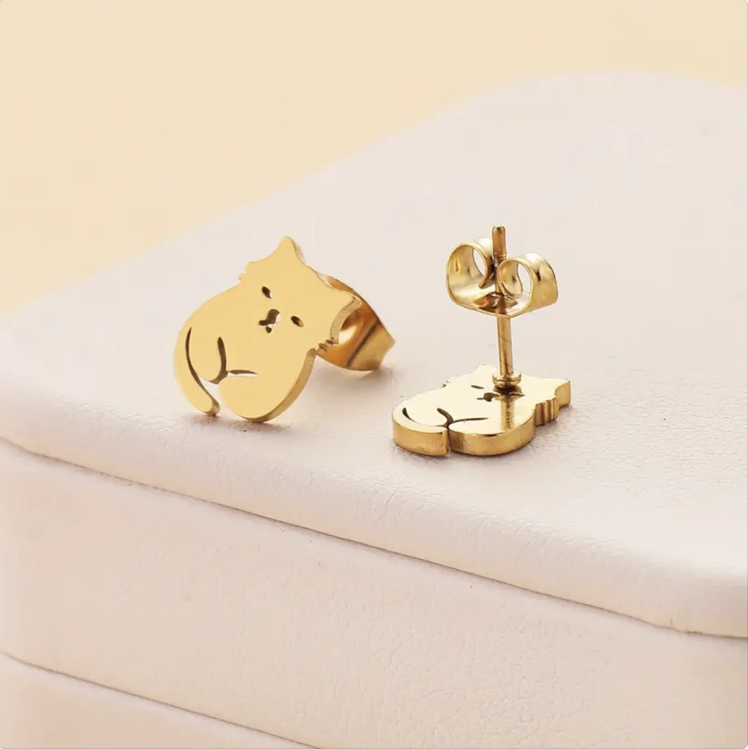 

Elegant Cat Stud Earrings For Women, Chic Animal Jewelry Accessory, Cute Cat Design, Ideal For Cat Lovers