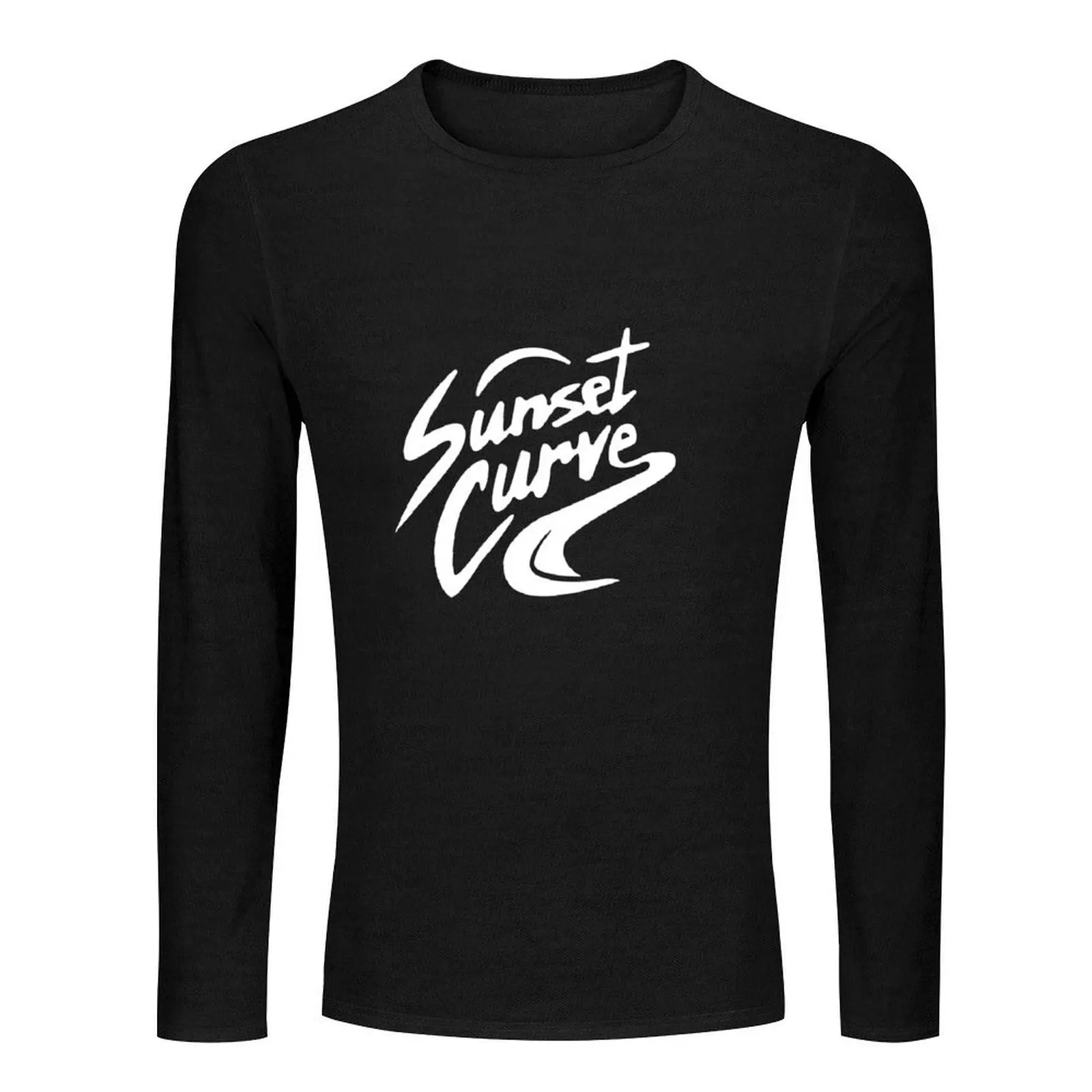 sunset curve logo Long T-Shirt new edition t shirt korean fashion mens t shirt graphic