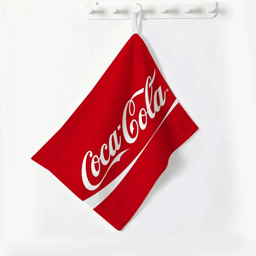 Cocas- Colas Soft Polyester Cotton Towel, Hanging Kitchen Style Hand Wiping Cloth for Restaurant Home