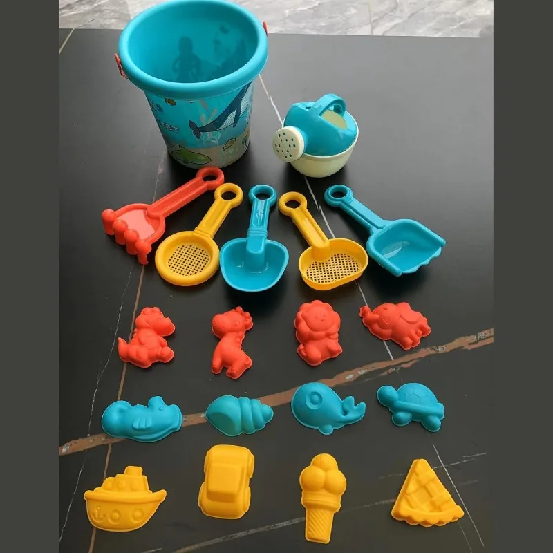 Children Sand Toys 18PCS Summer Beach Game Sand Bucket Shovel Silicone Sandbox Outdoor Water Fun Beach Toys kid gifts