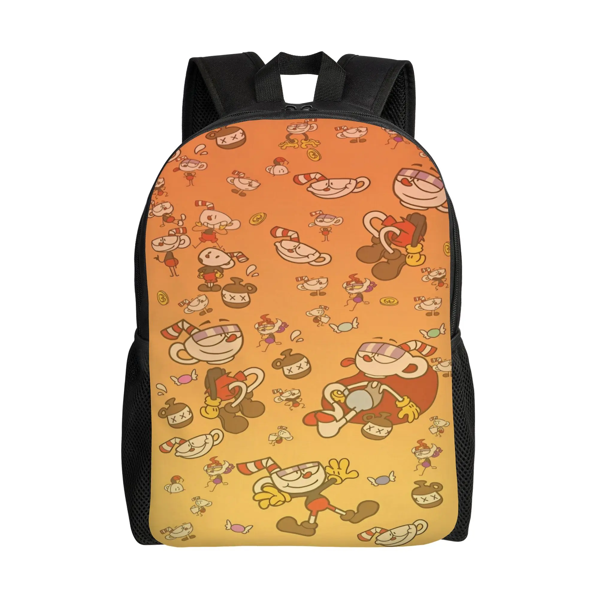 Cuphead cartoon Backpack  Cute Backpacks Teen Camping Breathable School Bags High Quality Rucksack