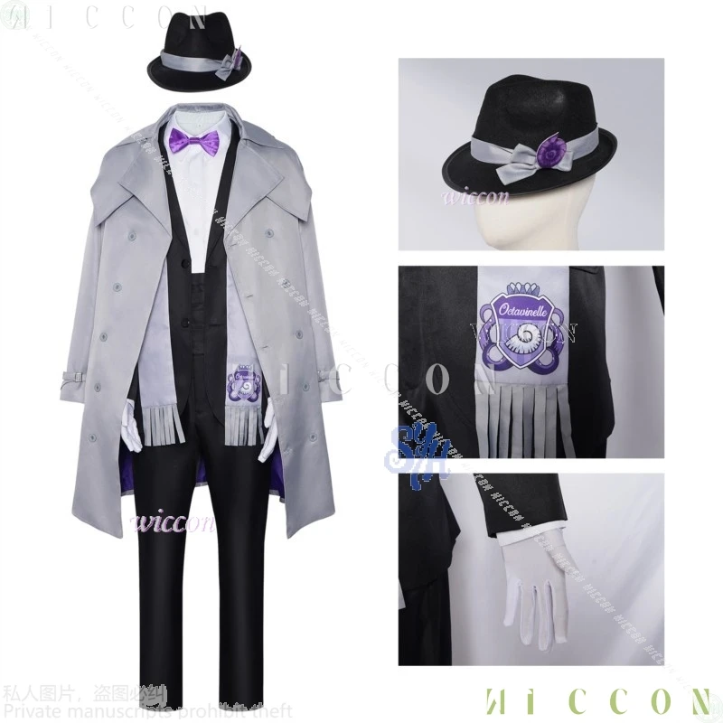 أزياء الهالوين Azul Ashengrotto التأثيرية لعبة Octavinelle أنيمي زي النمط البريطاني معطف وشاح قبعة الكبار النساء disfraz 2134
