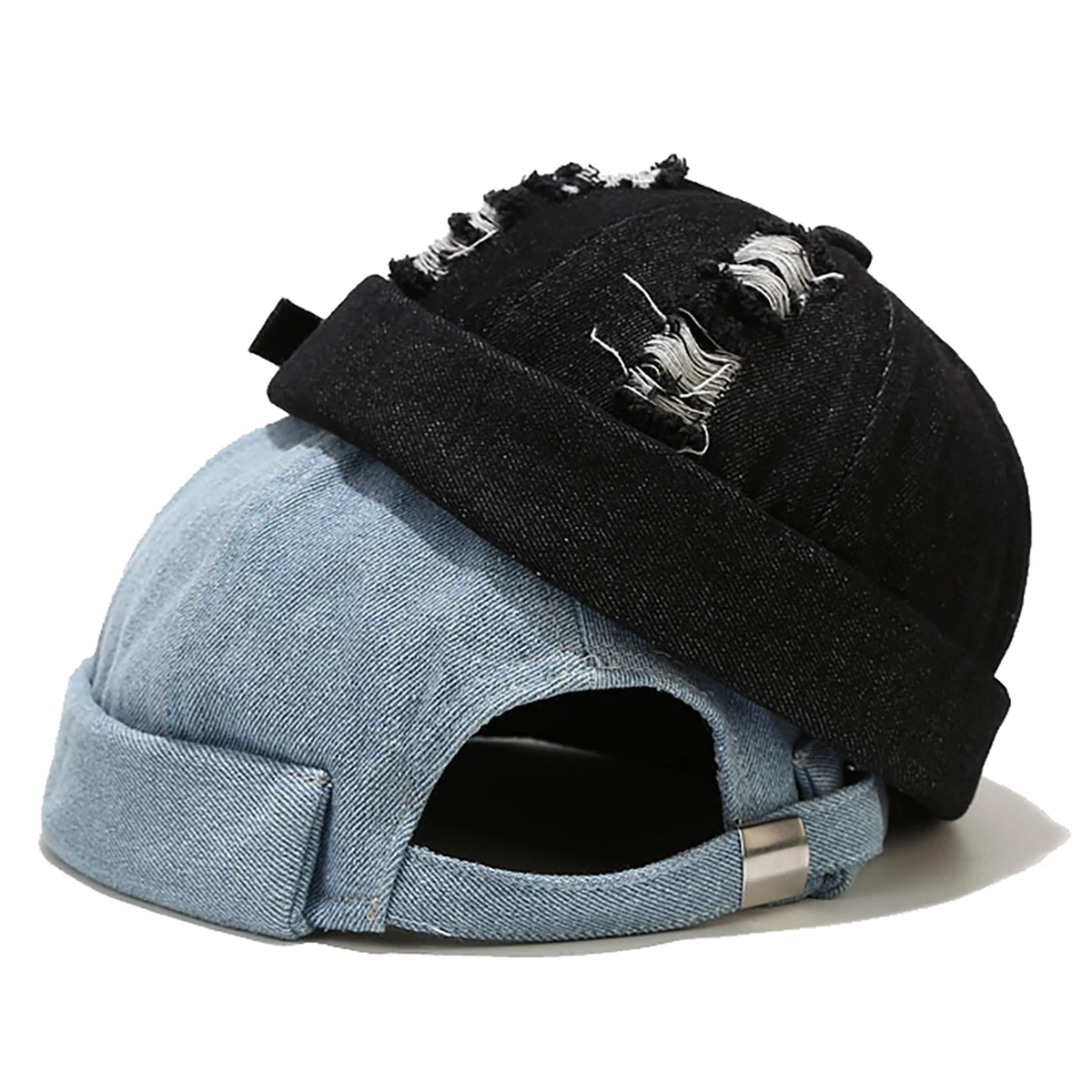 Washed Docker Beanie Brimless Cap Hat Without Visor Solid Color Retro Vintage Street Style Spring Autumn Outdoor Gorras