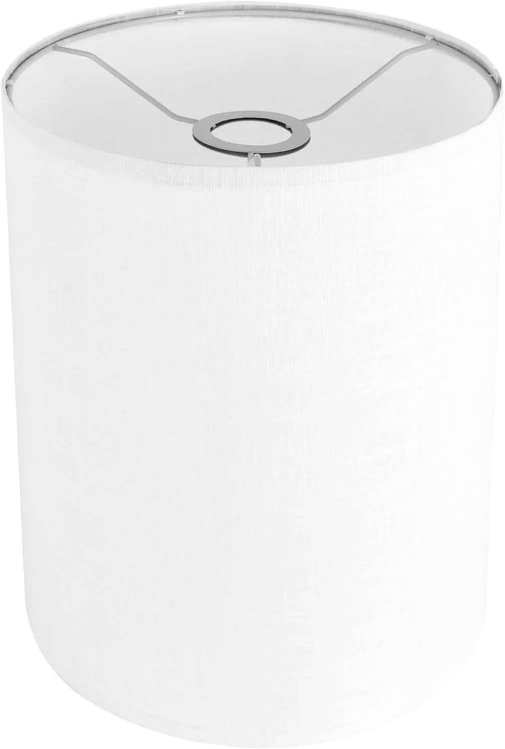 

White Linen Tall Drum Lampshade, 10" Top x 10" Bottom x 13" High Lamp Shade, Lamp Shade Replacement for Table and Floor