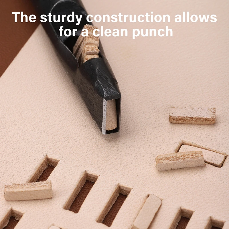 WUTA Basic Series 1pc Leather Hollow Punch Black Rectangle Slot Puncher Oblong Hole Cutter for DIY Craft Tools Belt Strap, bags