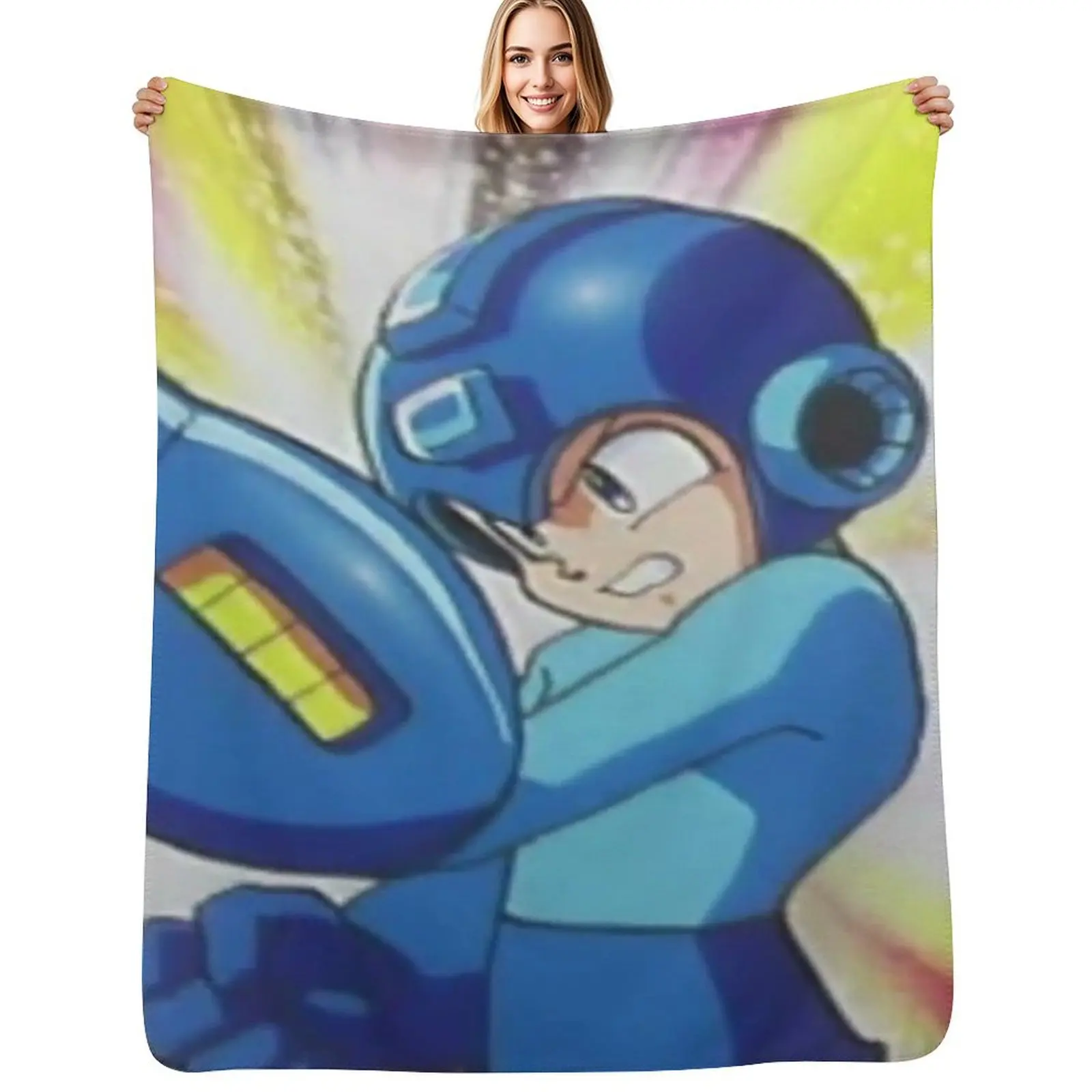 

Mega Man 8 Intro Throw Blanket Large decorative Travel Hairy Blankets