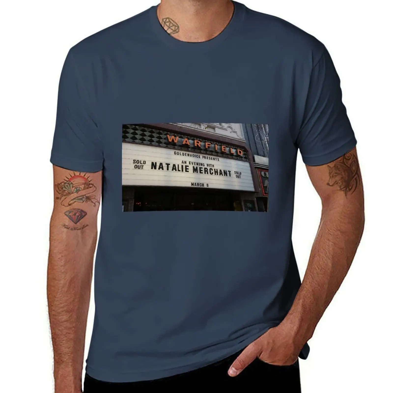 

Natalie Merchant Marquee T-Shirt men t shirt cotton 100% funny t shirts dark humor T-Shirt